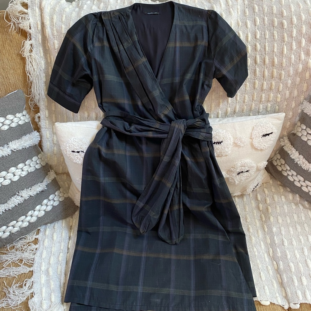 {Billy Reid} Plaid Wrap Dress